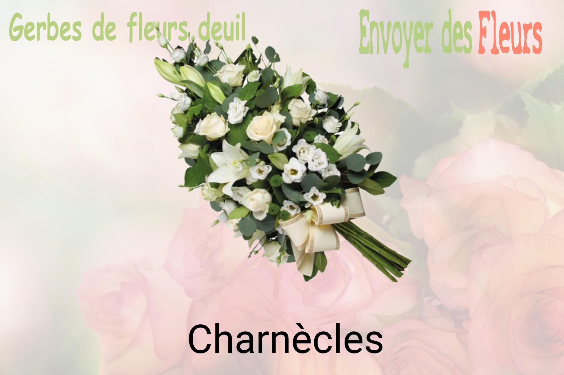 Gerbe de fleurs de deuil livrée à Charnècles